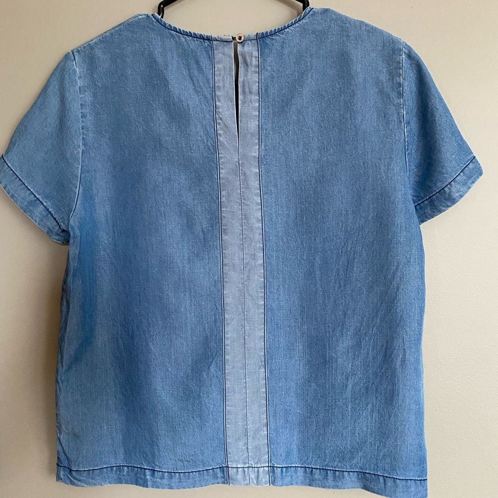 Velvet Heart Chambray Short Sleeve Top 100% Tencel Size XSmall - Picture 5 of 8